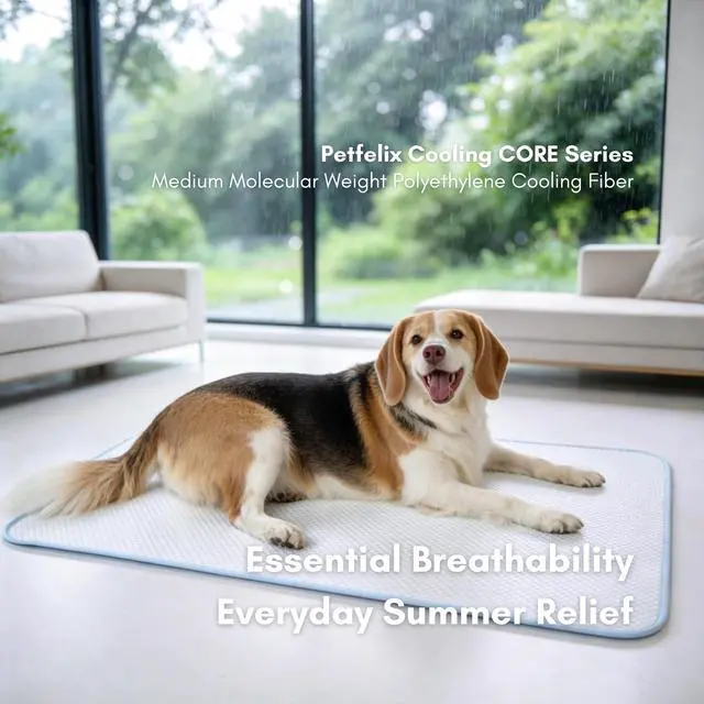 Alt view image 2 of 7 - FrostEase Dog Cooling Mat, Cooling Dog Bed and Cooling Pad for Dog and Cat with Qmax 0.4 Yarn, Breathable 3D Airflow Layers, Machine Washable Non Slip Base for Pets, Blue, M, 28"*20"