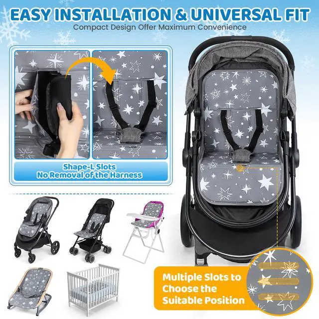 Alt view image 3 of 6 - Reversible Stroller Cooling Pad, Water-Resistant & Comfortable, Gray