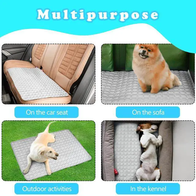 Alt view image 5 of 7 - Dog Cooling Mat for Dogs, Pet Cooling Pad Bed for Dog Easy Washable for All Types of Pets and Perfect for Both Indoor and Outdoor Use, Including Car Seats 59" x 40"