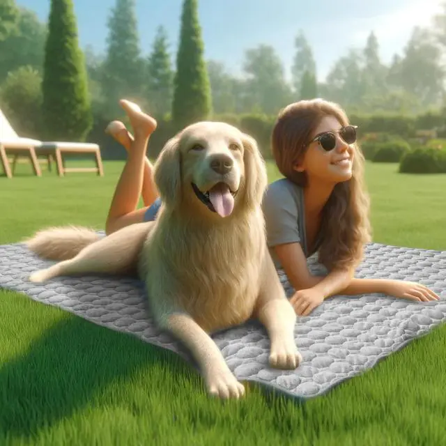 Alt view image 7 of 7 - Dog Cooling Mat for Dogs, Pet Cooling Pad Bed for Dog Easy Washable for All Types of Pets and Perfect for Both Indoor and Outdoor Use, Including Car Seats 59" x 40"