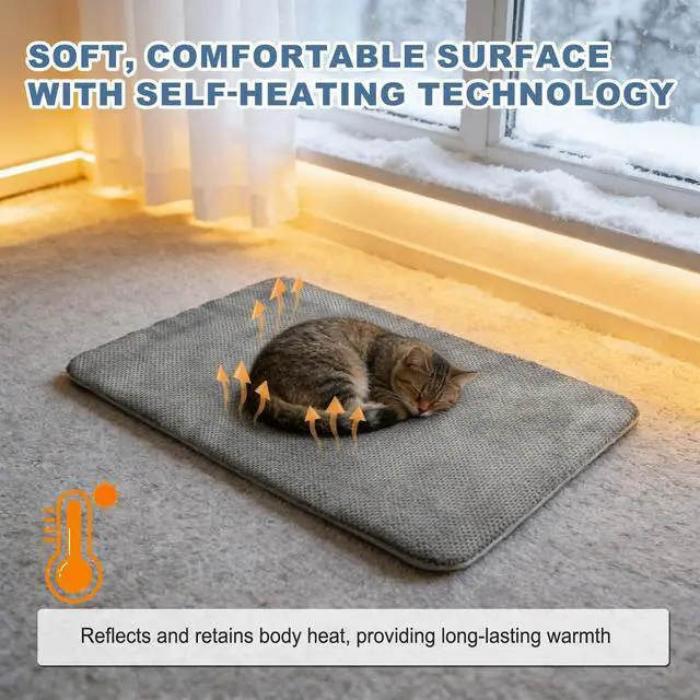 Alt view image 5 of 6 - Dog Cooling Mat, Self-Cooling Pad for Dogs - 12" x 19" Washable Non-Toxic Summer Pet Mat, Refrigerable, Non-Slip Foldable Portable Soft Pad for Indoor Outdoor, Kennel Sofa Bed Floor Car