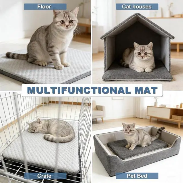 Alt view image 6 of 6 - Dog Cooling Mat, Self-Cooling Pad for Dogs - 12" x 19" Washable Non-Toxic Summer Pet Mat, Refrigerable, Non-Slip Foldable Portable Soft Pad for Indoor Outdoor, Kennel Sofa Bed Floor Car