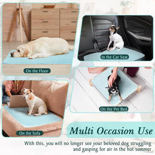 Alt view image 7 of 7 - Self-Cooling Dog Mat Breathable Pet Cooling Pad