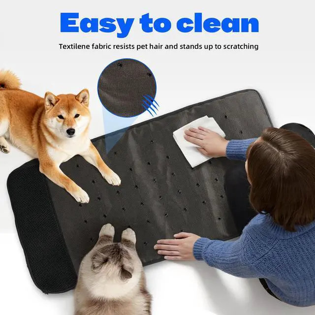 Alt view image 6 of 7 - Electric Pet Ventilated & Heating Pad, 33"x16" Large Dog Cooling Mat with Fan, Cat Heating Pad, Winter Warm Dog Pad & Cooling Cat Mat for Indoor Pet Beds & Furniture Outdoor Cat Houses, 3 Levels