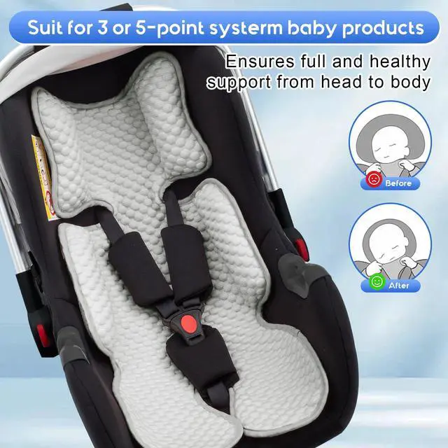 Alt view image 7 of 7 - Car Seat Cooling Pad for Baby, Mink Dot Car Seat Cooler Mat for Girls Boys, Stroller Cooling Pad with 3D Breathable Mesh, Multifunctional Infant Carseat Cooling Insert Liner for Summer