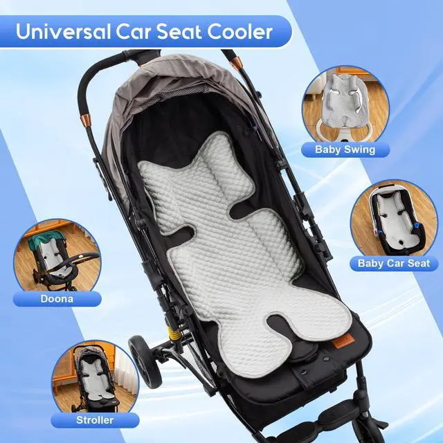 Alt view image 6 of 7 - Car Seat Cooling Pad for Baby, Mink Dot Car Seat Cooler Mat for Girls Boys, Stroller Cooling Pad with 3D Breathable Mesh, Multifunctional Infant Carseat Cooling Insert Liner for Summer