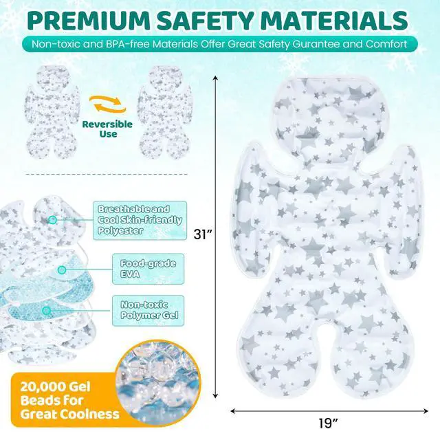 Alt view image 4 of 6 - Stroller Cooling Pad for Baby, Universal Fit