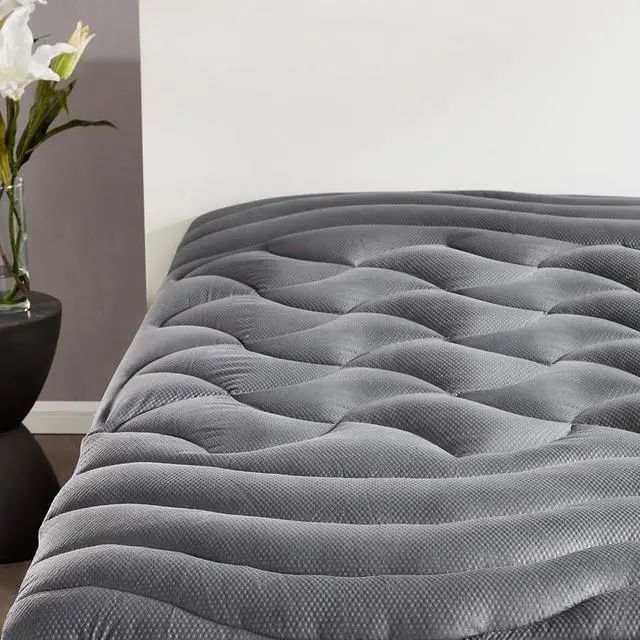 Main image of Cooling Queen Mattress Topper, Premium Zoned Cool Mattress Pad Cover, Padded Mattress Protector Breathable Washable, Deep Pocket 8-21" (Grey, Queen)
