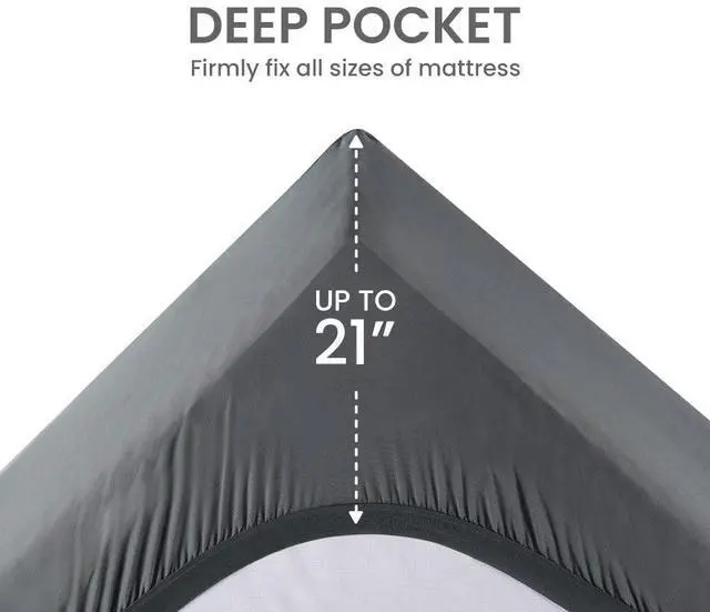 Alt view image 6 of 7 - Cooling Queen Mattress Topper, Premium Zoned Cool Mattress Pad Cover, Padded Mattress Protector Breathable Washable, Deep Pocket 8-21" (Grey, Queen)