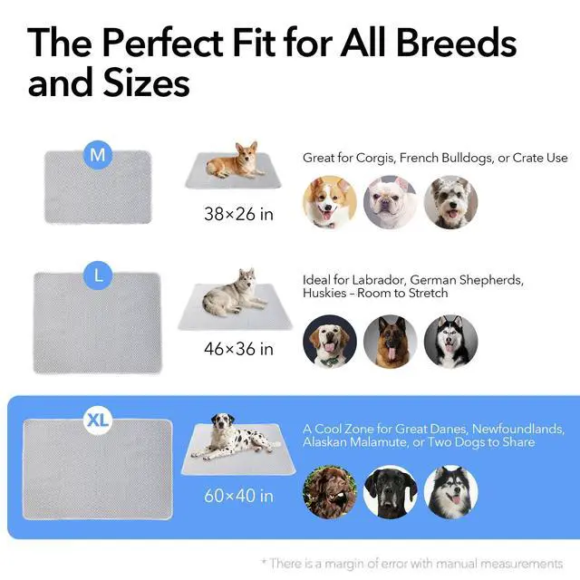 Alt view image 5 of 7 - Dog Cooling Mat 60"x40" Super Large for Giant Dogs, XL