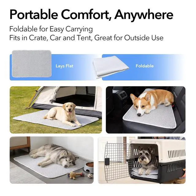 Alt view image 7 of 7 - Dog Cooling Mat 60"x40" Super Large for Giant Dogs, XL