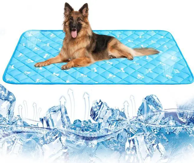 Main image of Dog Cooling Mat, Upgraded Thickened Pet Cat Cooling Pad, Non-Slip Summer Dog Blanket Outdoor & Indoor Bed, Washable Ice Silk Kennel Crates Mats for Extra Large Medium Small Dogs