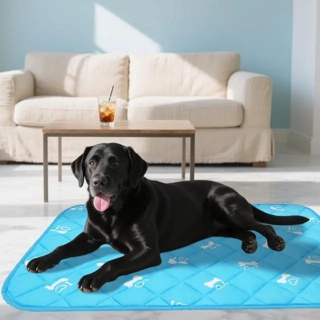 Alt view image 7 of 7 - Dog Cooling Mat, Upgraded Thickened Pet Cat Cooling Pad, Non-Slip Summer Dog Blanket Outdoor & Indoor Bed, Washable Ice Silk Kennel Crates Mats for Extra Large Medium Small Dogs