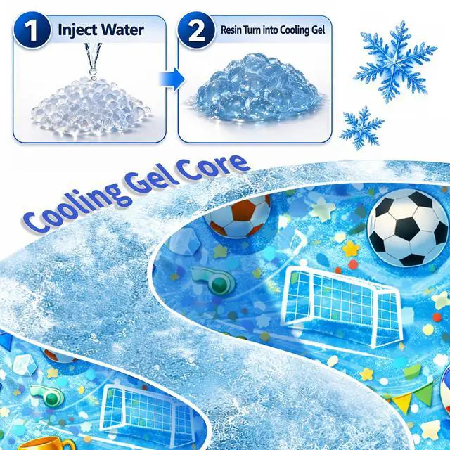Alt view image 2 of 7 - Dog Cooling Mat, Water-Activated Gel Ice Pad for Dogs&Cats, Self-Cooling Mat Soccer Fan Dog Gifts, Waterproof Wipe-Clean, Soccer-Themed Summer Beds for Outdoor&Indoor Large/Medium/Small Pets