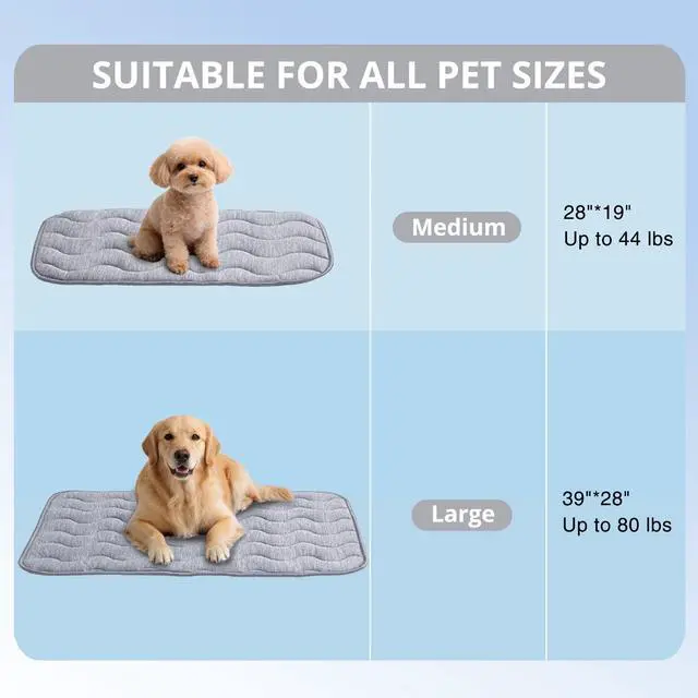 Alt view image 4 of 7 - Cooling Mat for Large Dogs, 39"x 28" Thick & Durable Dog Cooling Mat, Q-MAX>0.45, Double-Sided Cooling Pet Pad, Washable Portable Dog Cooling Mat for Couch, Crate & Car - L - Grey