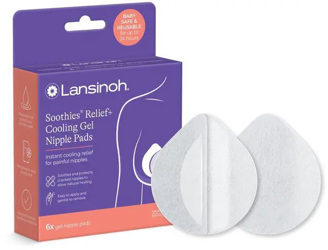 Main image of Soothies Cooling Gel Nipple Pads, Reusable Hydrogel Pads for New Moms, Soft & Gentle Breastfeeding Essentials, 6 Count
