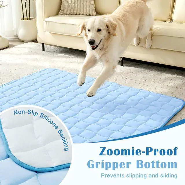 Alt view image 4 of 7 - Cooling Mat for Dogs, X-Large Dog Cooling Pad, 44"x32", Blue