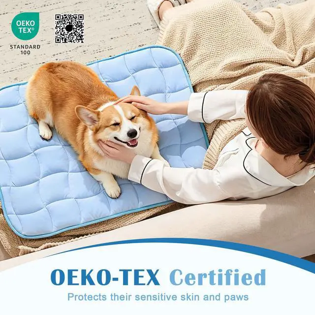 Alt view image 5 of 7 - Cooling Mat for Dogs, X-Large Dog Cooling Pad, 44"x32", Blue