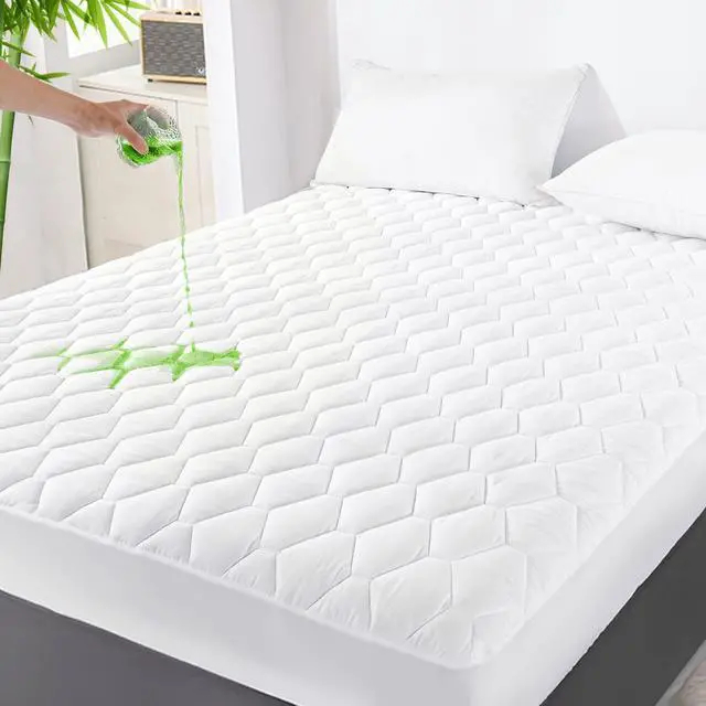 Main image of Queen Mattress Protector Waterproof, Mattress Pad Rayon from Bamboo