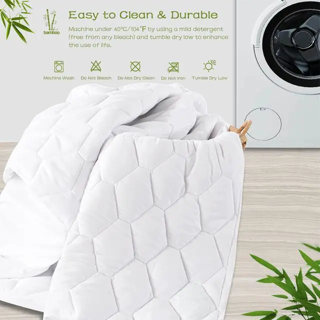 Alt view image 6 of 6 - Queen Mattress Protector Waterproof, Mattress Pad Rayon from Bamboo
