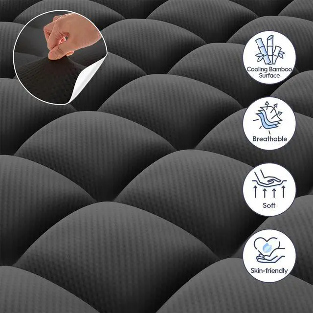Alt view image 3 of 7 - 3 Inch Full Dual Layer Memory Foam Mattress Topper with Pillowtop