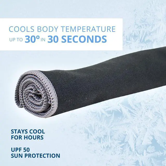 Alt view image 3 of 7 - Chilly Pad Pro Soft Microfiber Instant Cooling Towel, Machine Washable, Black, 33"x10.5"