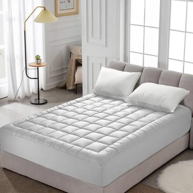 Alt view image 7 of 7 - Queen Mattress Pad Quilted Fitted Mattress Protector Cooling Pillow Top Mattress Cover Breathable Fluffy Soft Mattress Topper with 8-21" Deep Pocket