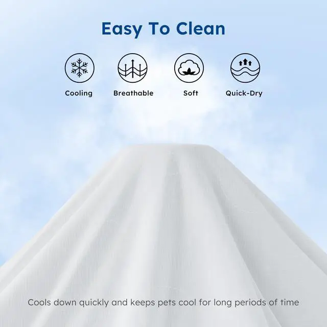 Alt view image 5 of 7 - Cooling Blanket for Large Dogs - Washable Dog Cooling Mat for Hot Weather, Travel Soft Pet Summer Essentials, Grey, 40"x50"