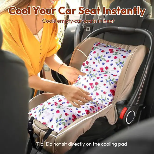 Alt view image 2 of 7 - Car Seat Cooling Pad, Insulated Cushion with Ice Pack for Stroller Car