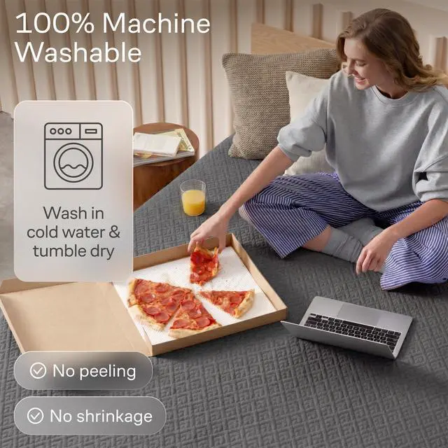 Alt view image 5 of 7 - 100% Waterproof Full Mattress Protector - 360 Pad Protection Against Spills, Stains & Accidents for Parents & Pet Owners - Noiseless & Cooling Viscose Made from Bamboo (Grey)