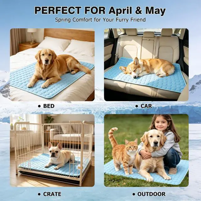 Alt view image 5 of 7 - Dog Cooling Mat, Thick & Durable Cooling Mat for Dogs(Q-Max>0.4)