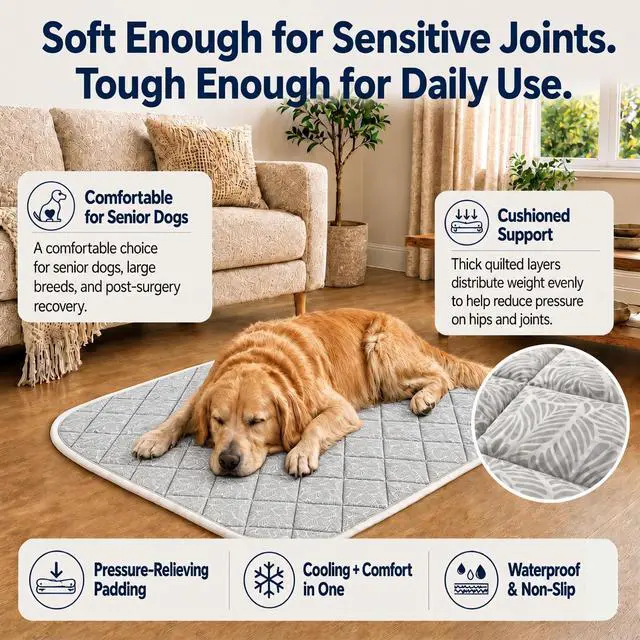 Alt view image 7 of 7 - Cooling Mat for Dogs XL Q-Max>0.5, Color-Changing Pad, 44"x32"