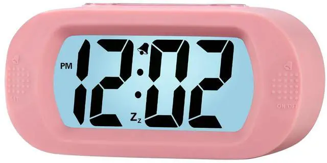 Main image of Kids Alarm Clock Large Digital LCD Travel Alarm Clocks with Snooze and Night Light - Ascending Sound and Handheld Size - Best Gift for Kids (Baby Pink)