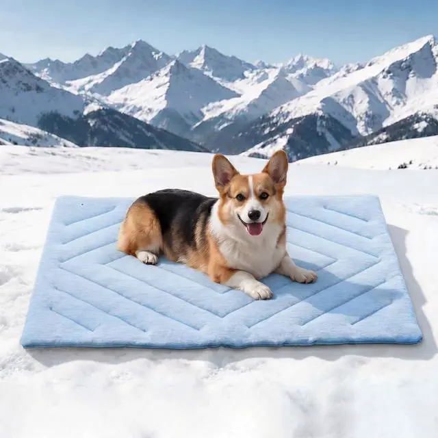 Main image of Dog Cooling Mat Self Coolings Foldable Cooling Pad for Dog in Summer Coolings Mat for Dogs and Cats Machine Washable (Rectangle,Blue, Large-48 L x 28" W)