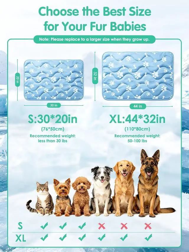 Alt view image 4 of 7 - 44" x 32" Dog Cooling Mat for Large Dogs, Arc-Chill Pet Cooling Mat