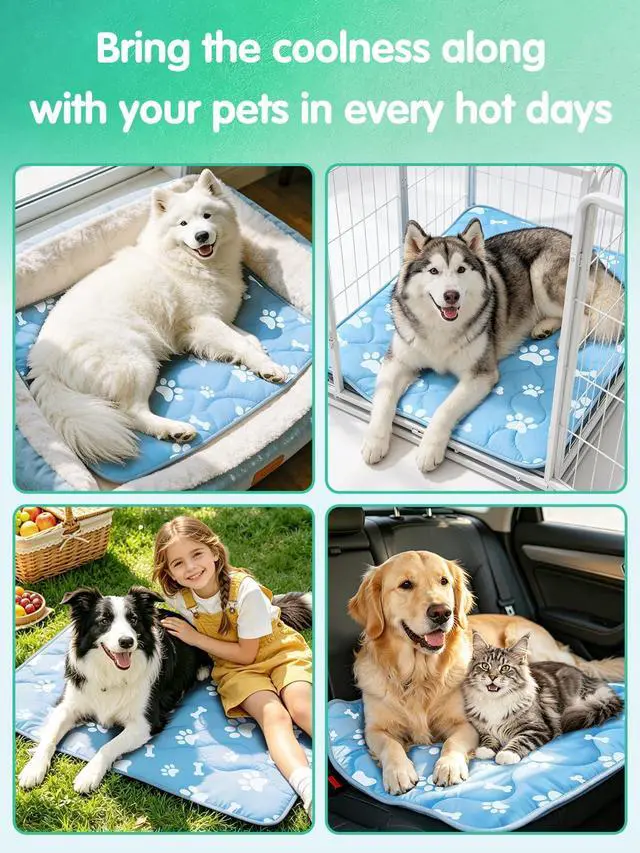 Alt view image 7 of 7 - 44" x 32" Dog Cooling Mat for Large Dogs, Arc-Chill Pet Cooling Mat