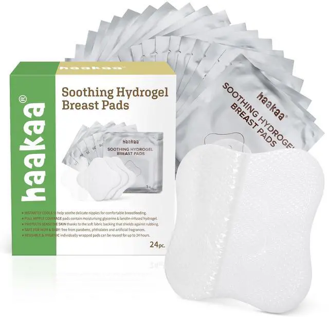 Main image of Hydrogel Nipple Pads with Lanolin, 24 PCS Individually Wrapped