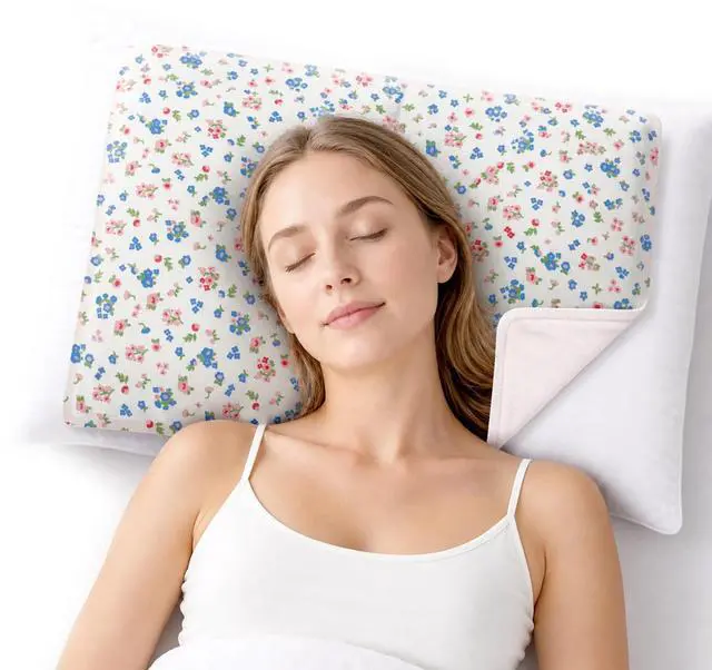 Main image of Cooling Gel Pad with Soft Fleece Back, Reversible Summer Cooling Cushion for Office Chair, Car Seat, Bed, Couch, No Freeze Needed, Washable Cover, Dual-Sided Use, 30x40cm Cute Floral