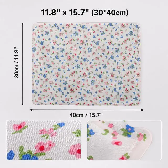 Alt view image 6 of 7 - Cooling Gel Pad with Soft Fleece Back, Reversible Summer Cooling Cushion for Office Chair, Car Seat, Bed, Couch, No Freeze Needed, Washable Cover, Dual-Sided Use, 30x40cm Cute Floral