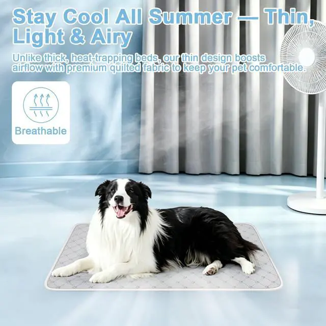 Alt view image 2 of 7 - Cooling Mat for Dogs Cats,Pet Dog Cooling Mat Blanket for Dogs,36x24, Grey