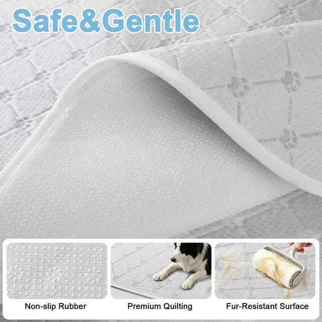 Alt view image 4 of 7 - Cooling Mat for Dogs Cats,Pet Dog Cooling Mat Blanket for Dogs,36x24, Grey