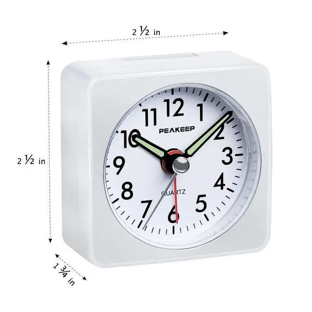 Alt view image 2 of 6 - Ultra Small, Battery Travel Alarm Clock with Snooze and Light