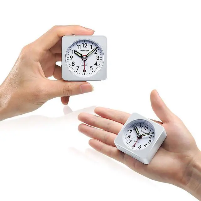 Alt view image 3 of 6 - Ultra Small, Battery Travel Alarm Clock with Snooze and Light