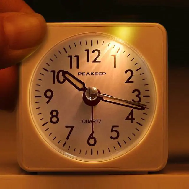 Alt view image 6 of 6 - Ultra Small, Battery Travel Alarm Clock with Snooze and Light