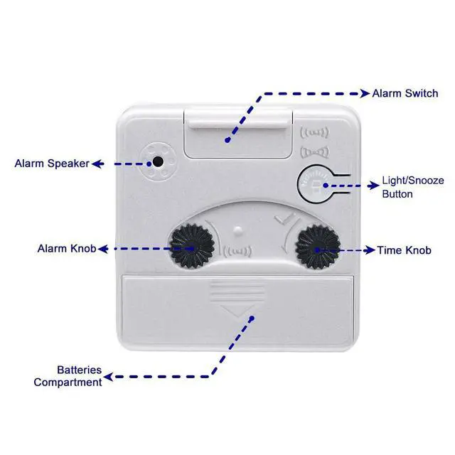 Alt view image 5 of 6 - Ultra Small, Battery Travel Alarm Clock with Snooze and Light