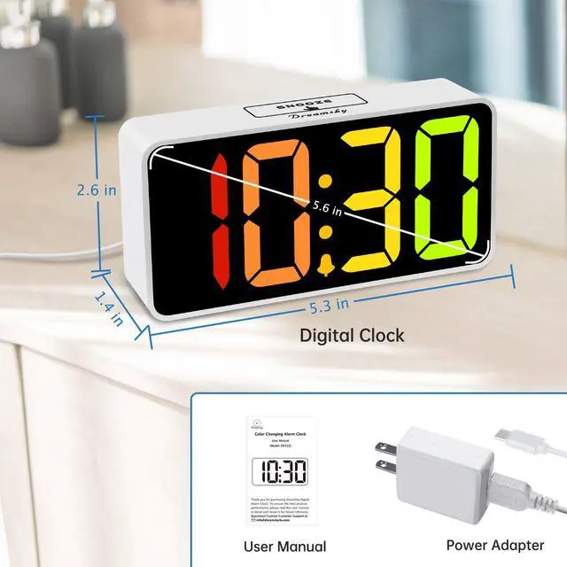 Alt view image 7 of 7 - Small Digital Alarm Clock for Bedroom, RGB Desk Clock for Kid Girl