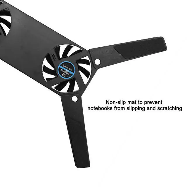 Alt view image 3 of 6 - Laptop Cooling Pad Foldable for 10-15" PC Computer Notebook Laptop 2 Fans Cooler Pad