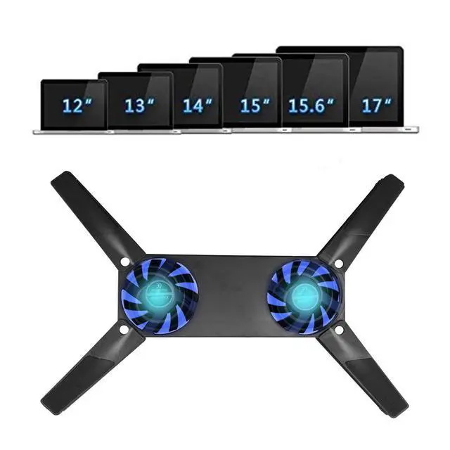 Alt view image 5 of 6 - Laptop Cooling Pad Foldable for 10-15" PC Computer Notebook Laptop 2 Fans Cooler Pad
