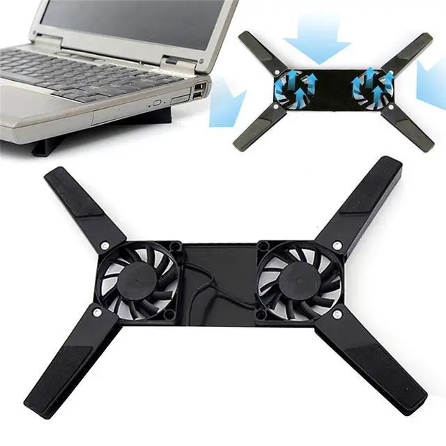 Alt view image 6 of 6 - Laptop Cooling Pad Foldable for 10-15" PC Computer Notebook Laptop 2 Fans Cooler Pad
