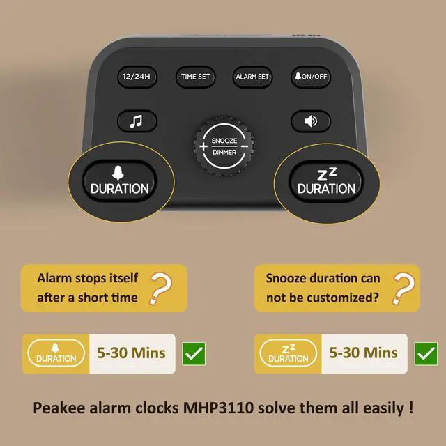 Alt view image 3 of 7 - 115dB Super Loud Alarm Clock for Heavy Sleepers Adults Teens